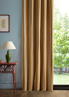 237719 Latimer Stripe Turmeric/Walnut Sabu Stripes & Ikats Fabric by Sanderson