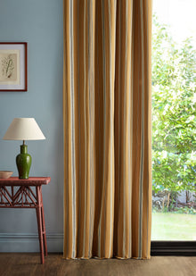 237719 Latimer Stripe Turmeric/Walnut Sabu Stripes & Ikats Fabric by Sanderson