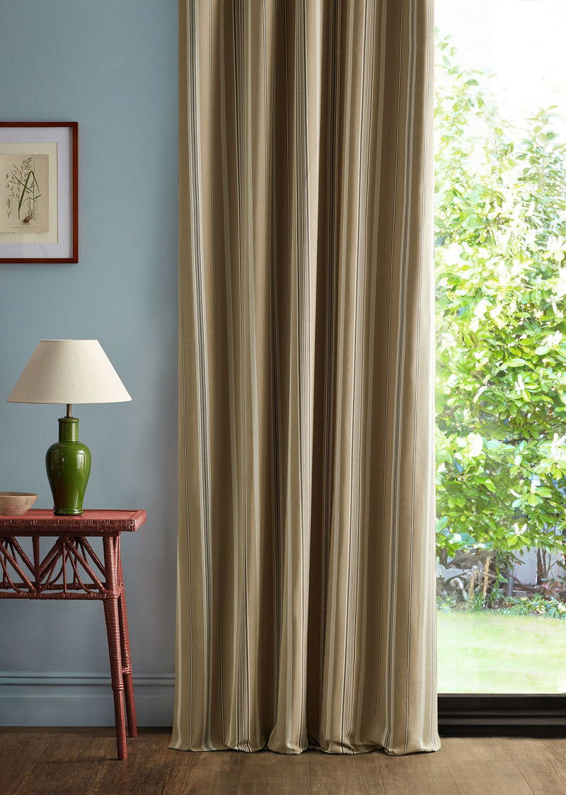 237721 Latimer Stripe Clay/Bark Sabu Stripes & Ikats Fabric by Sanderson