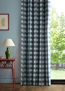 237723 Odisha Check Indigo/Madder Sabu Stripes & Ikats Fabric by Sanderson