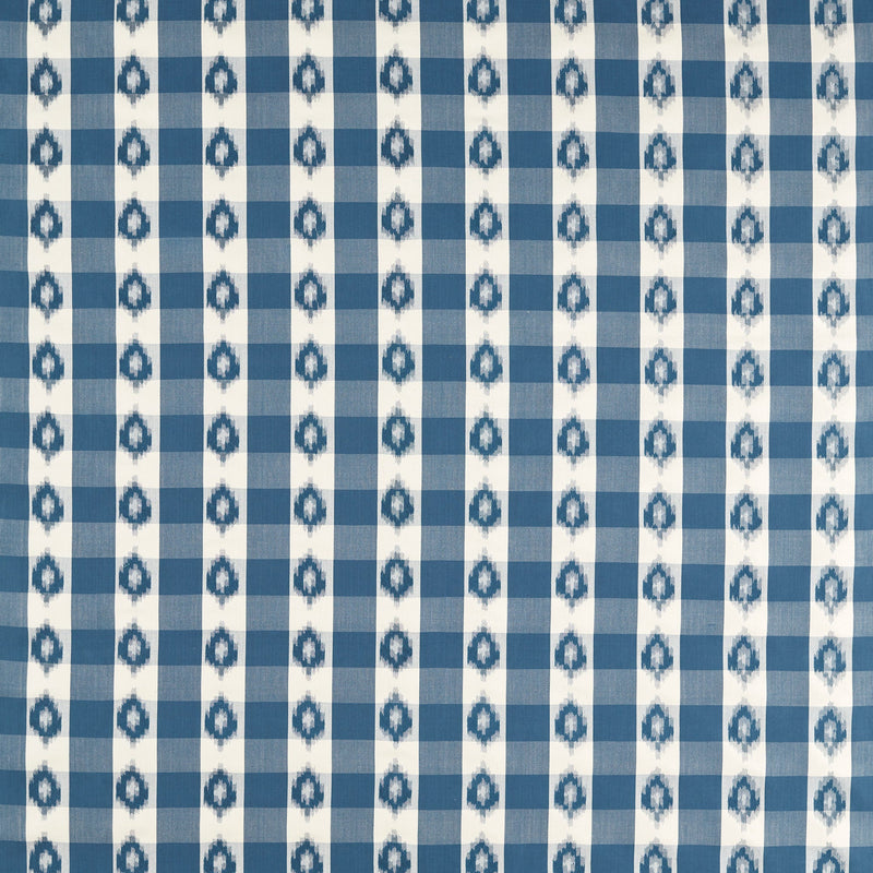 237723 Odisha Check Indigo/Madder Sabu Stripes & Ikats Fabric by Sanderson