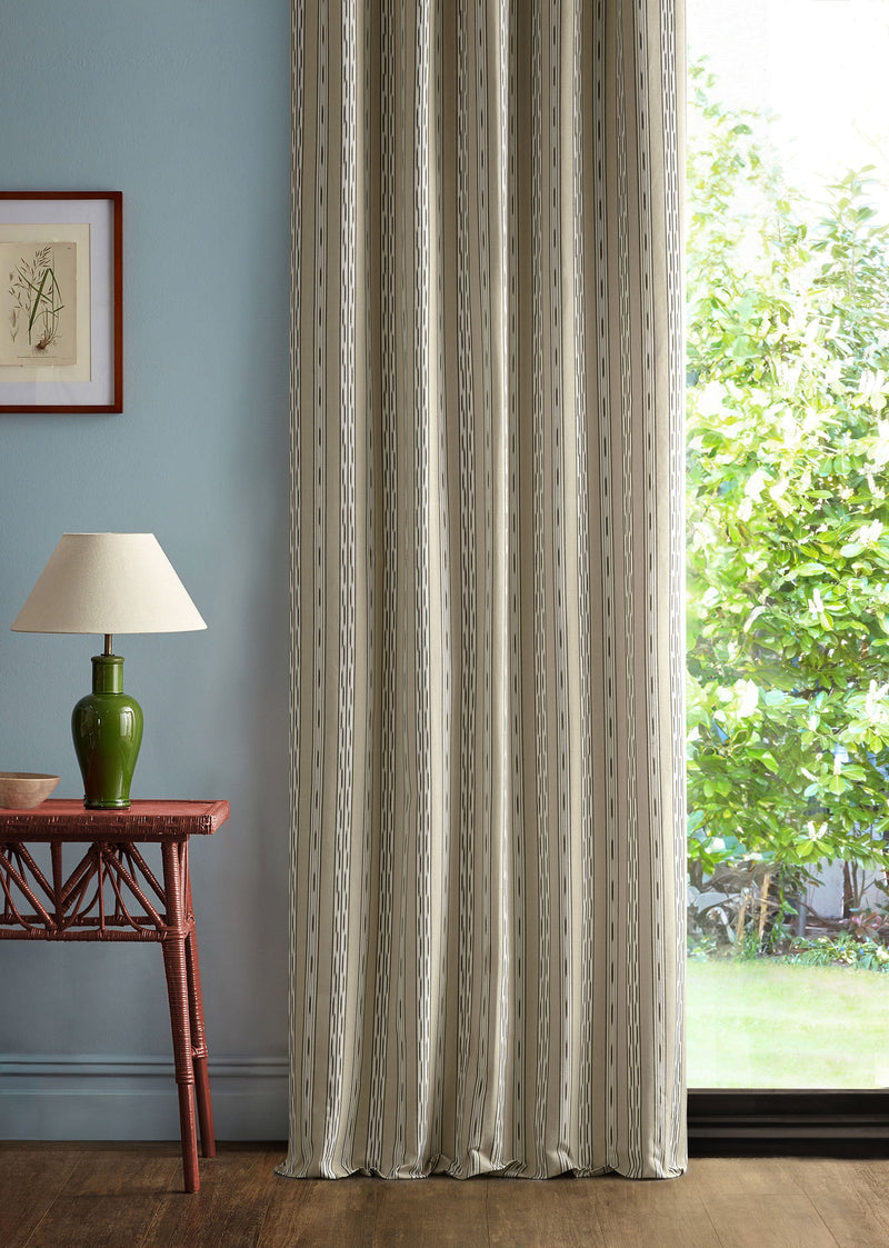 237728 Jamandi Stripe Gritstone/Oak Sabu Stripes & Ikats Fabric by Sanderson
