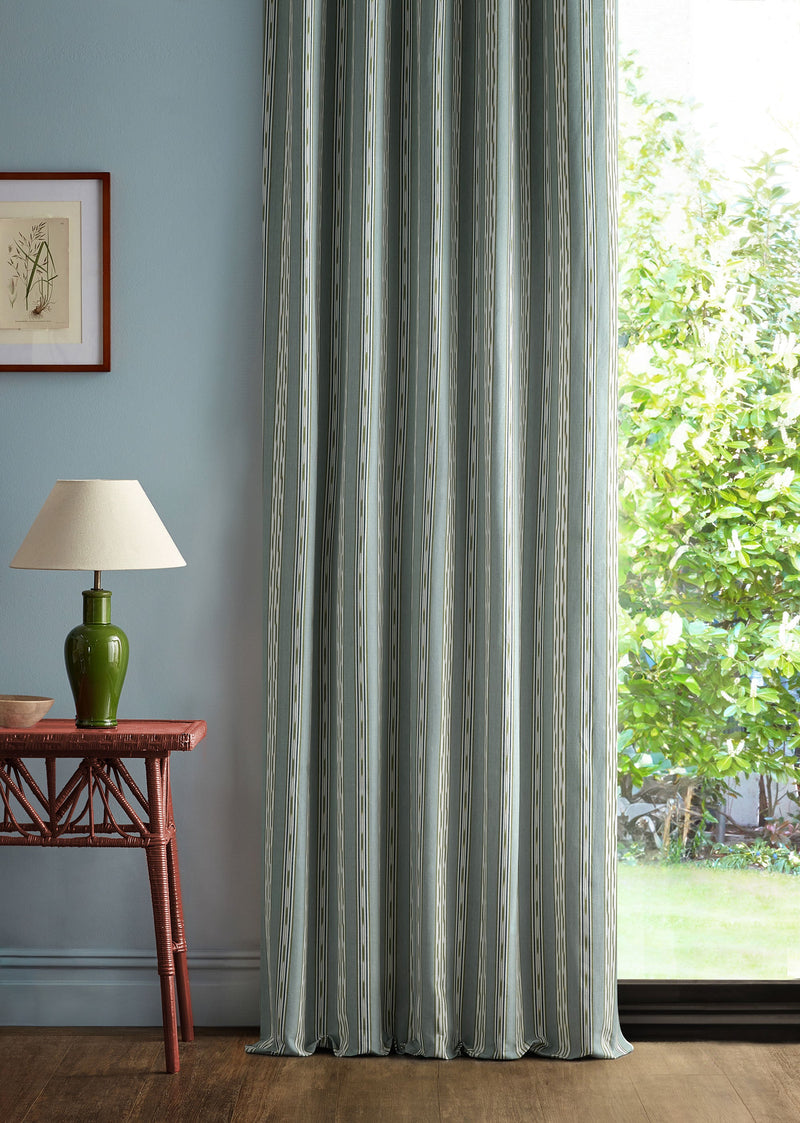 237729 Jamandi Stripe Mineral Blue/Green Sabu Stripes & Ikats Fabric by Sanderson