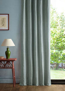 237730 Batak Check Udaipur Blue Sabu Stripes & Ikats Fabric by Sanderson