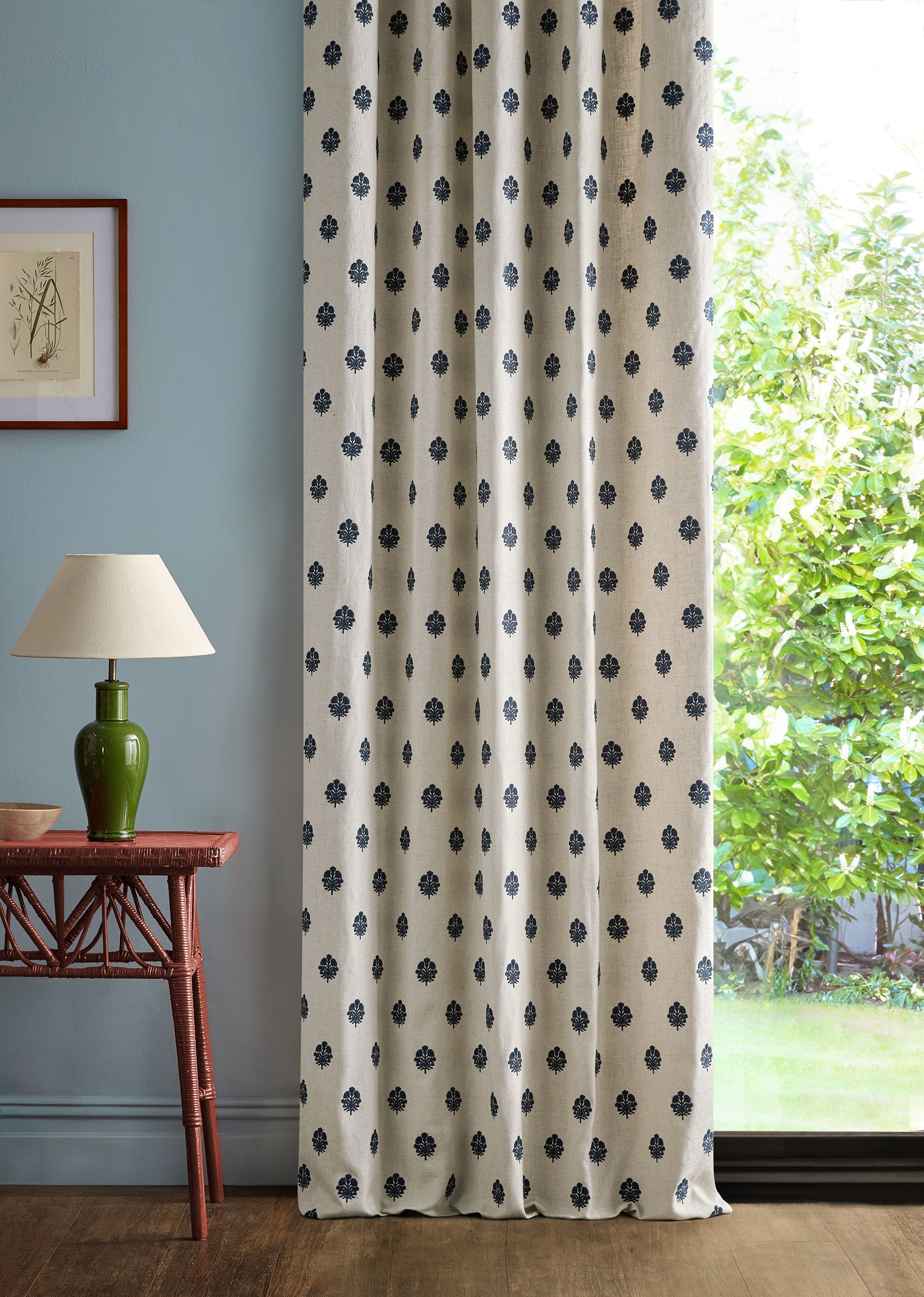 237734 Lavanga Indigo Sabu Stripes & Ikats Fabric by Sanderson