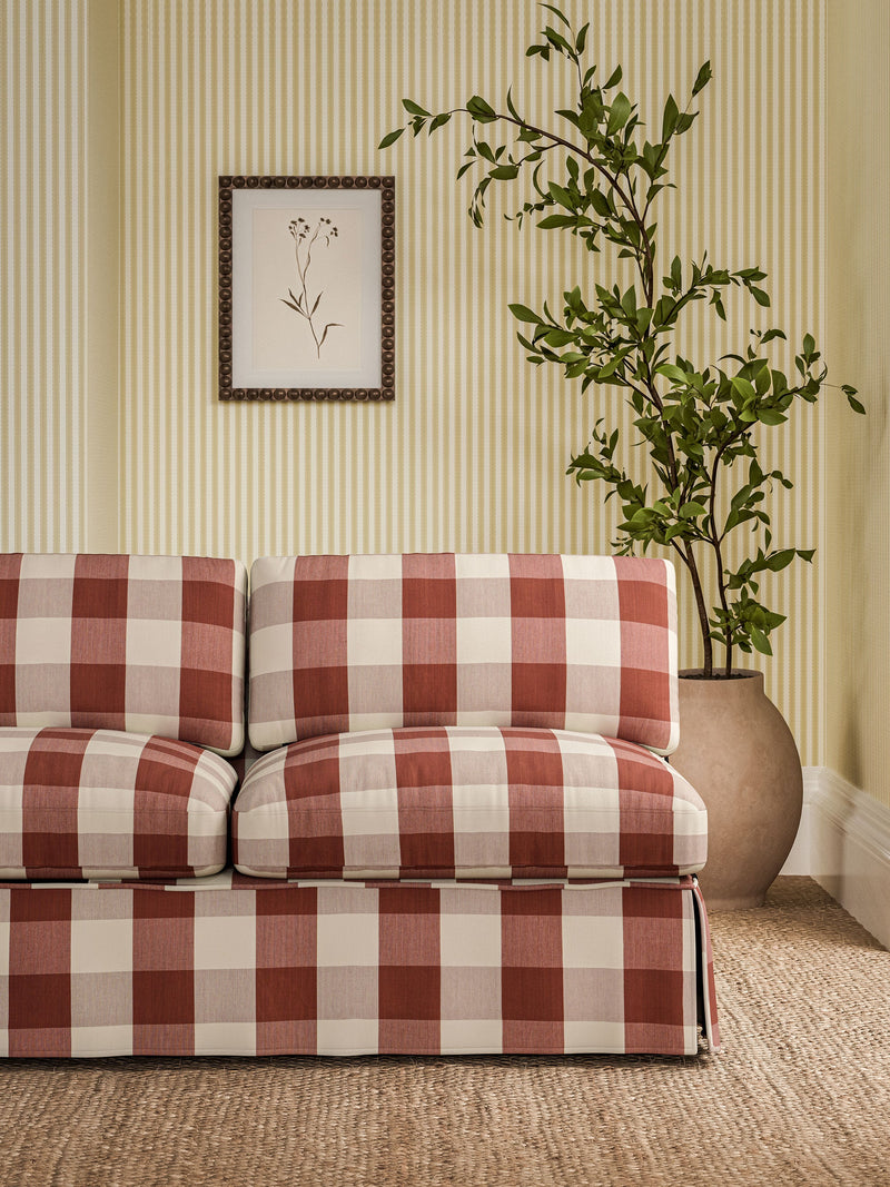 237740 Madras Check Madder Sabu Stripes & Ikats Fabric by Sanderson