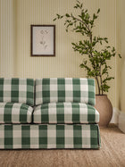 237741 Madras Check Avocado Sabu Stripes & Ikats Fabric by Sanderson