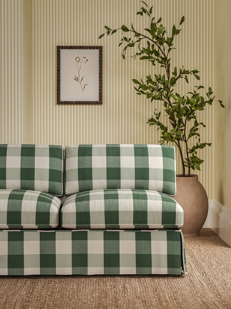 237741 Madras Check Avocado Sabu Stripes & Ikats Fabric by Sanderson