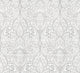 Paradise Bright White & Silver After Eight Wallpaper by York Wallcoverings