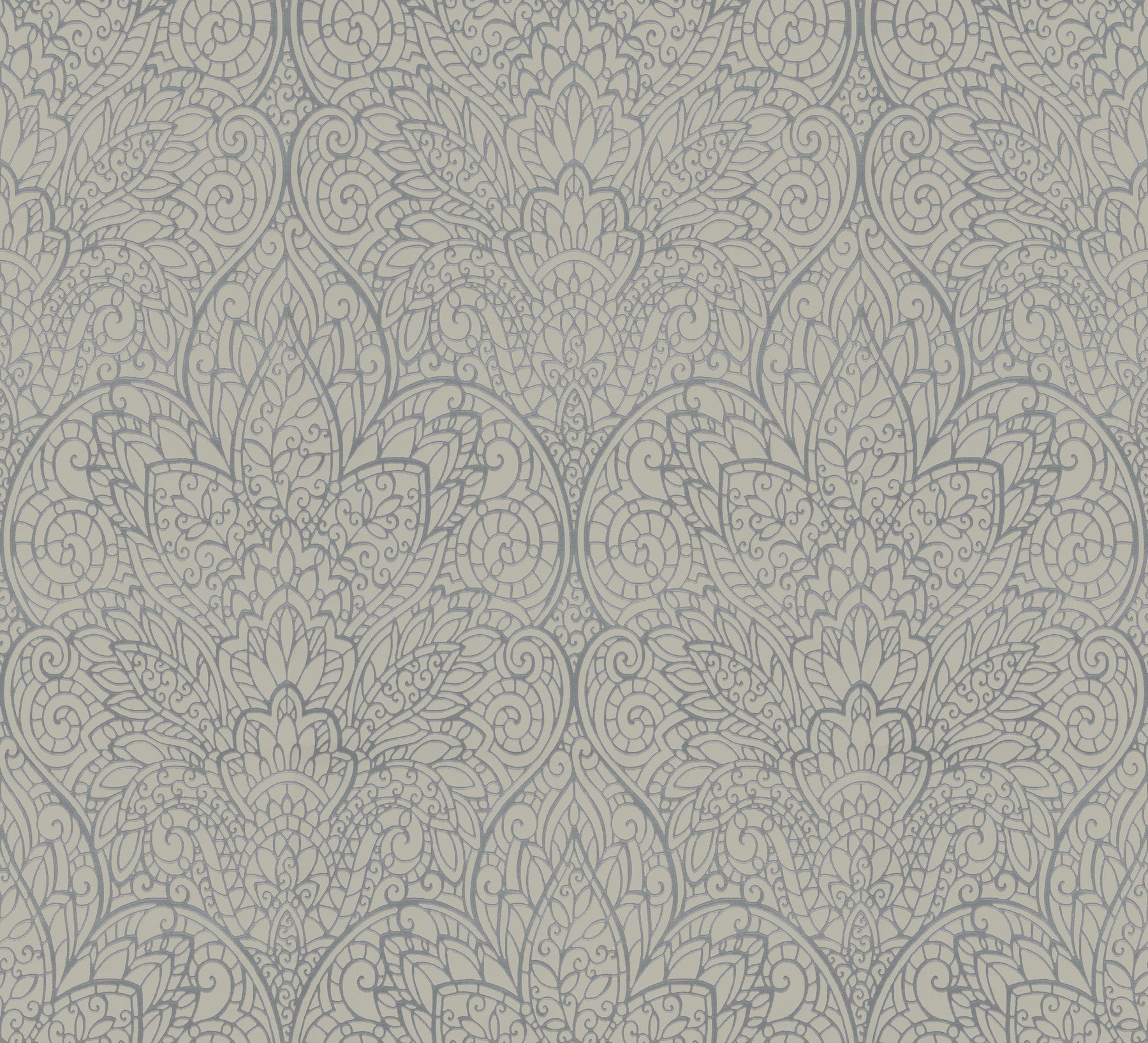 DT5012 Paradise Dark Taupe & Silver After Eight Wallpaper by York Wallcoverings