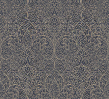 DT5013 Paradise Navy & Gold After Eight Wallpaper by York Wallcoverings