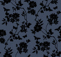 Flutter Vine Blue & Black After Eight Wallpaper by York Wallcoverings