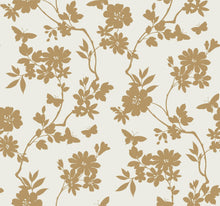 DT5022 Flutter Vine White & Gold After Eight Wallpaper by York Wallcoverings