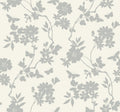 Flutter Vine White & Silver After Eight Wallpaper by York Wallcoverings