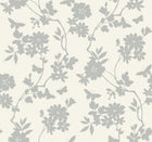 DT5023 Flutter Vine White & Silver After Eight Wallpaper by York Wallcoverings