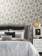 DT5023 Flutter Vine White & Silver After Eight Wallpaper by York Wallcoverings