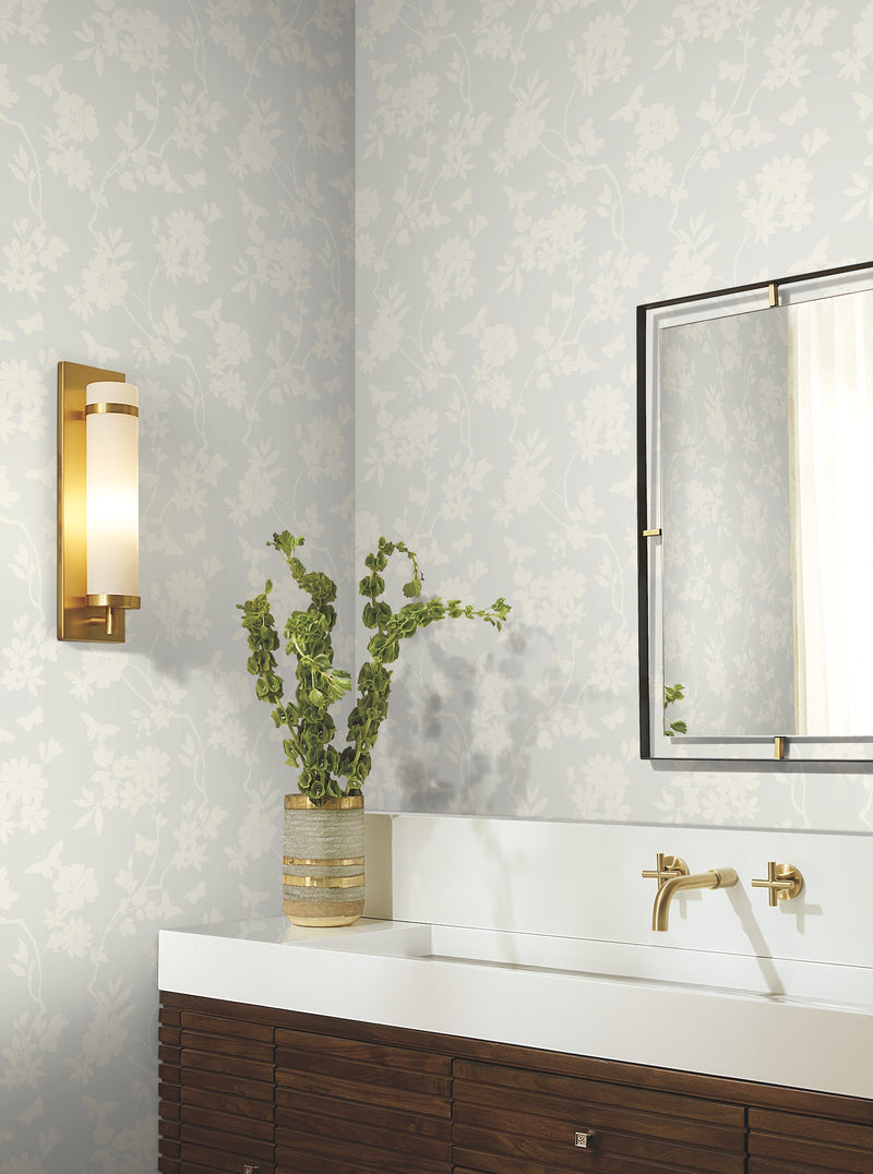 DT5024 Flutter Vine White After Eight Wallpaper by York Wallcoverings