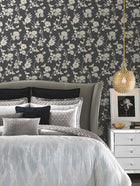 DT5025 Flutter Vine Grey After Eight Wallpaper by York Wallcoverings
