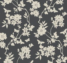 DT5025 Flutter Vine Grey After Eight Wallpaper by York Wallcoverings