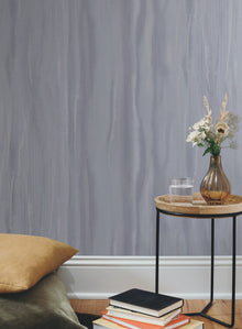 DT5031 Fantasy Faux Bois Blue & Silver After Eight Wallpaper by York Wallcoverings