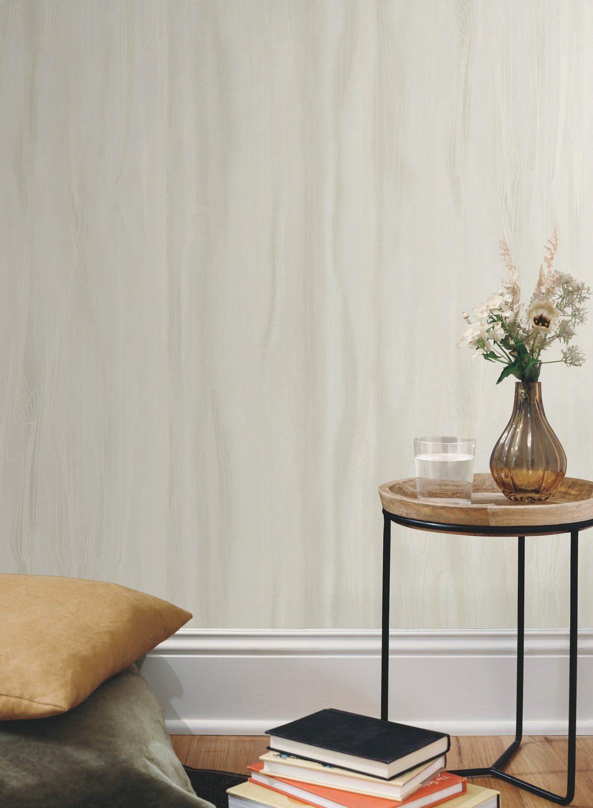 DT5033 Fantasy Faux Bois White & Pearl After Eight Wallpaper by York Wallcoverings