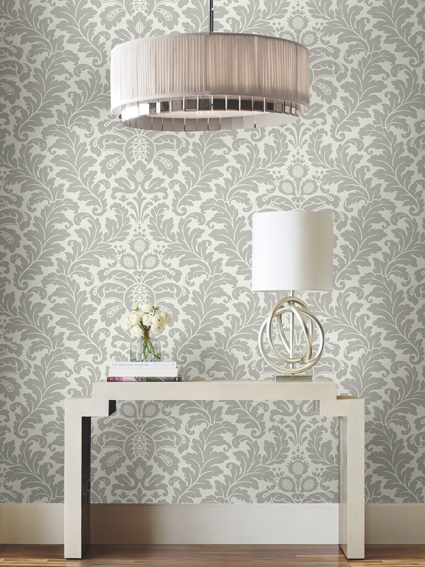 DT5041 Modern Romance Grey After Eight Wallpaper by York Wallcoverings