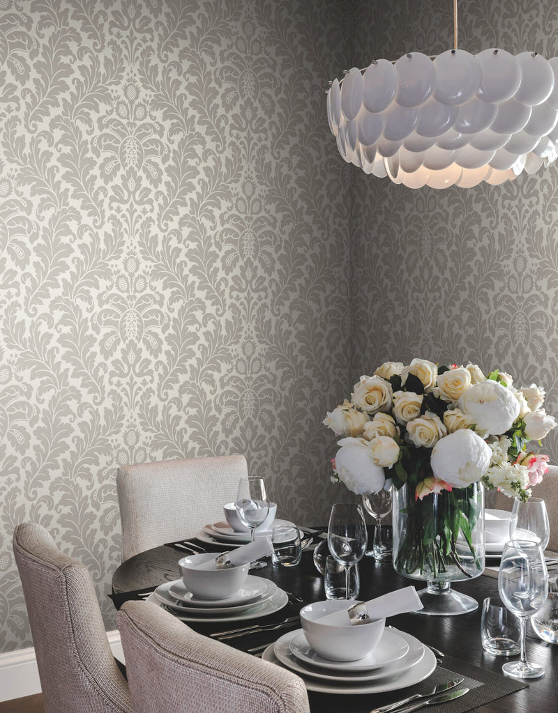 DT5041 Modern Romance Grey After Eight Wallpaper by York Wallcoverings
