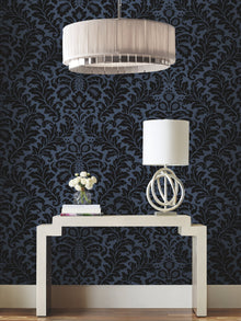 DT5042 Modern Romance Navy After Eight Wallpaper by York Wallcoverings