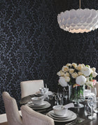 DT5042 Modern Romance Navy After Eight Wallpaper by York Wallcoverings