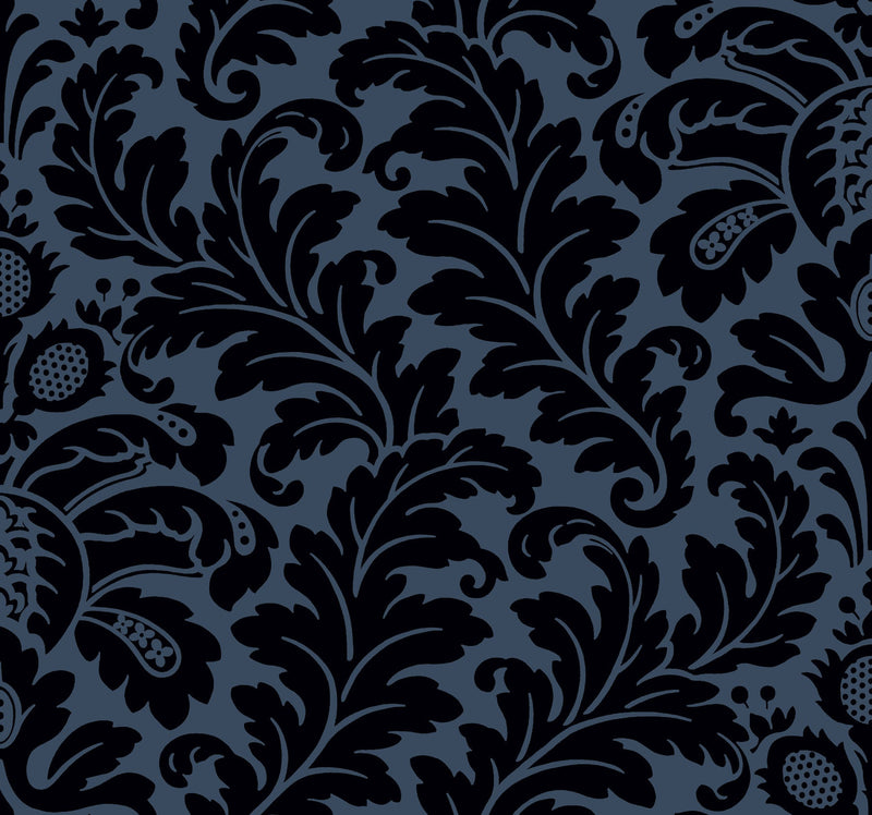 DT5042 Modern Romance Navy After Eight Wallpaper by York Wallcoverings