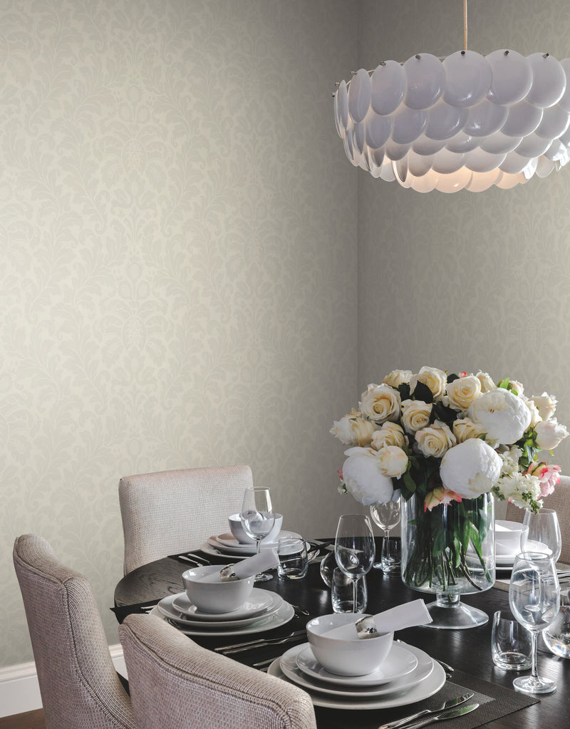 DT5043 Modern Romance White After Eight Wallpaper by York Wallcoverings