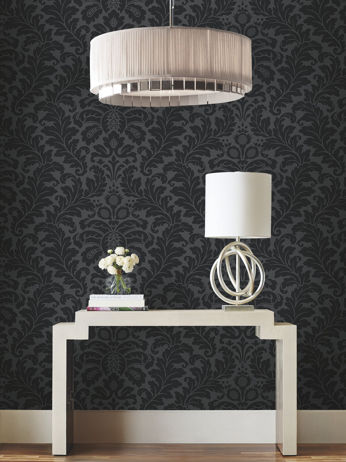 DT5044 Modern Romance Black After Eight Wallpaper by York Wallcoverings