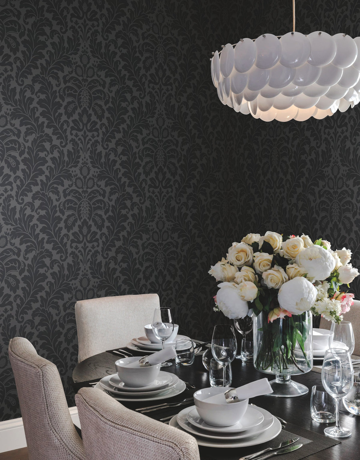 DT5044 Modern Romance Black After Eight Wallpaper by York Wallcoverings