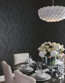 DT5044 Modern Romance Black After Eight Wallpaper by York Wallcoverings