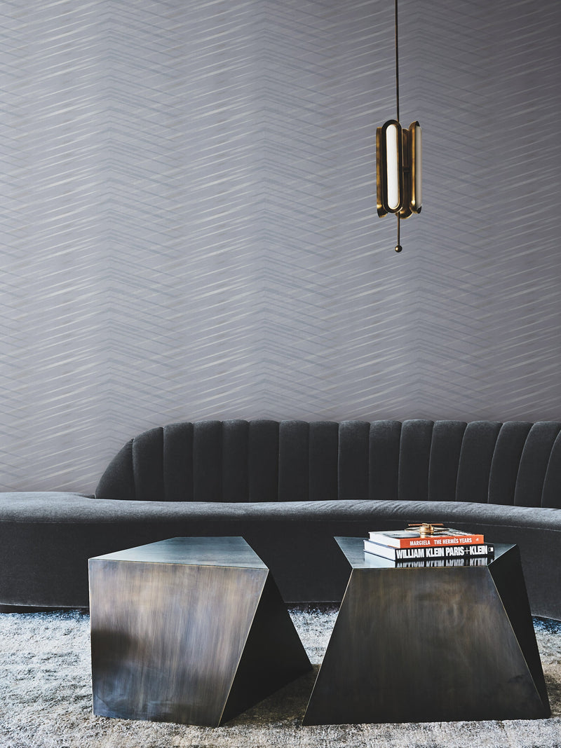 DT5051 Glistening Chevron Smokey Blue After Eight Wallpaper by York Wallcoverings