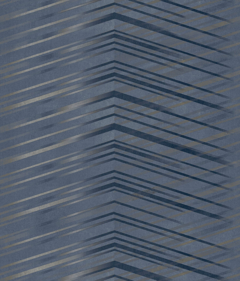 DT5053 Glistening Chevron Navy After Eight Wallpaper by York Wallcoverings