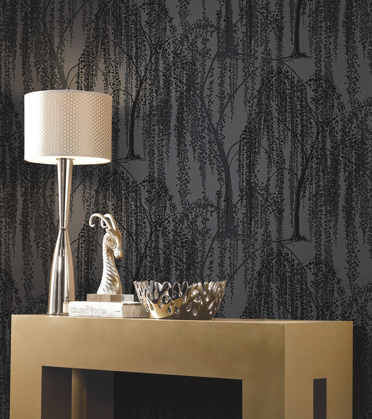 DT5062 Willow Glow Grey After Eight Wallpaper by York Wallcoverings