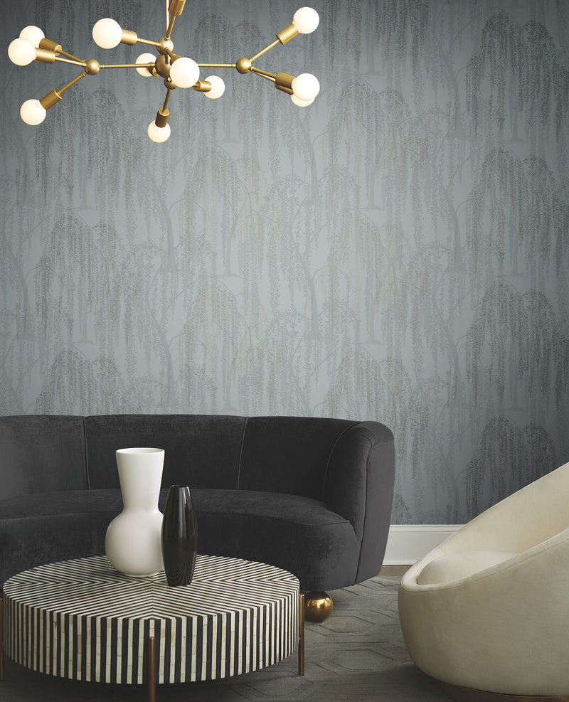 DT5063 Willow Glow Smokey Blue After Eight Wallpaper by York Wallcoverings