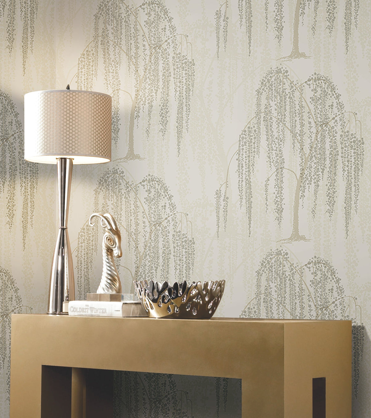 DT5064 Willow Glow Light Taupe After Eight Wallpaper by York Wallcoverings