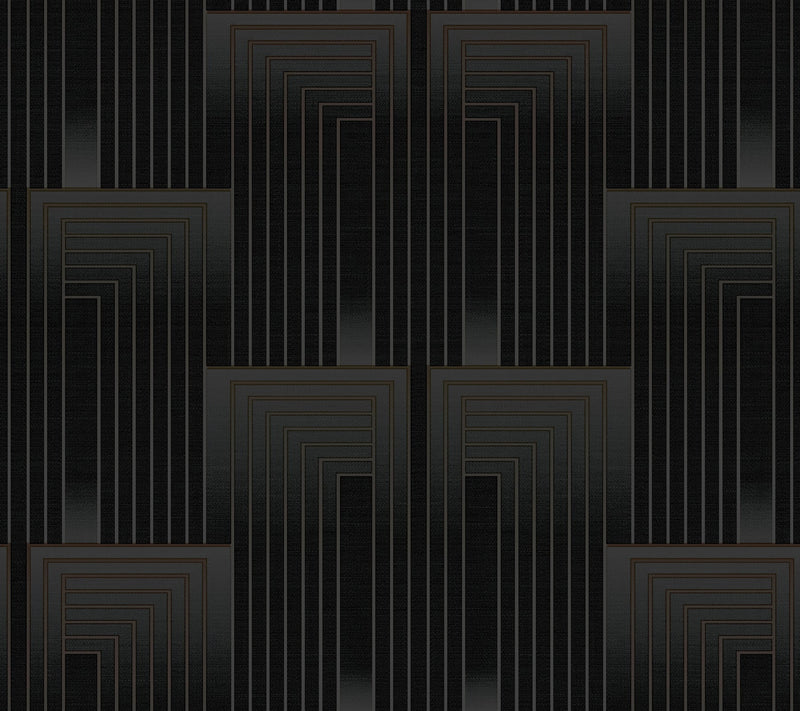 DT5072 Vanishing Black & Copper After Eight Wallpaper by York Wallcoverings