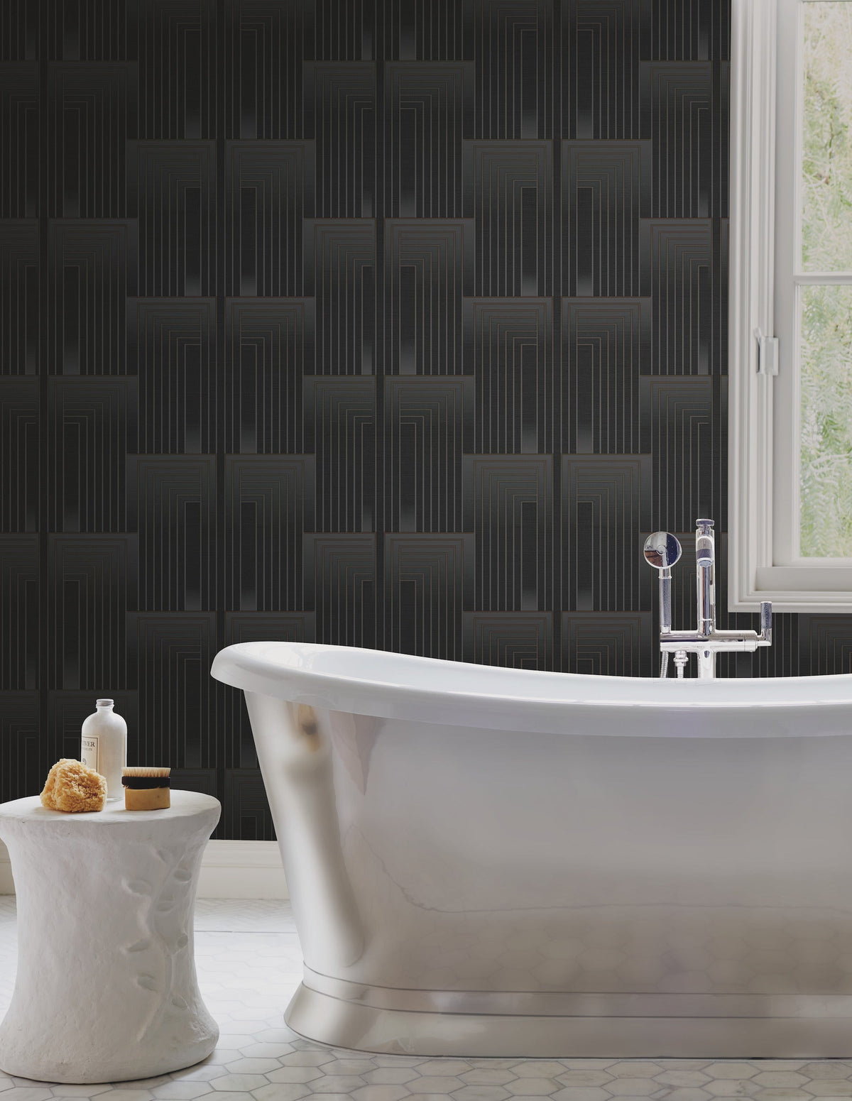 DT5072 Vanishing Black & Copper After Eight Wallpaper by York Wallcoverings