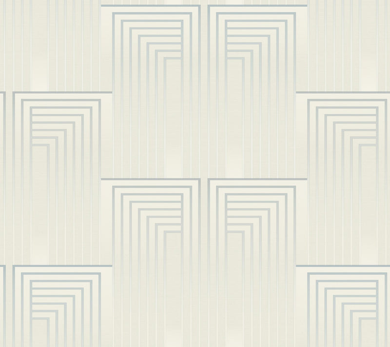 DT5074 Vanishing Dusty Blue & Silver After Eight Wallpaper by York Wallcoverings