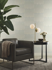 DT5074 Vanishing Dusty Blue & Silver After Eight Wallpaper by York Wallcoverings