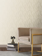 DT5082 Palma Taupe & Silver After Eight Wallpaper by York Wallcoverings