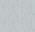 Palma Blue & Silver After Eight Wallpaper by York Wallcoverings