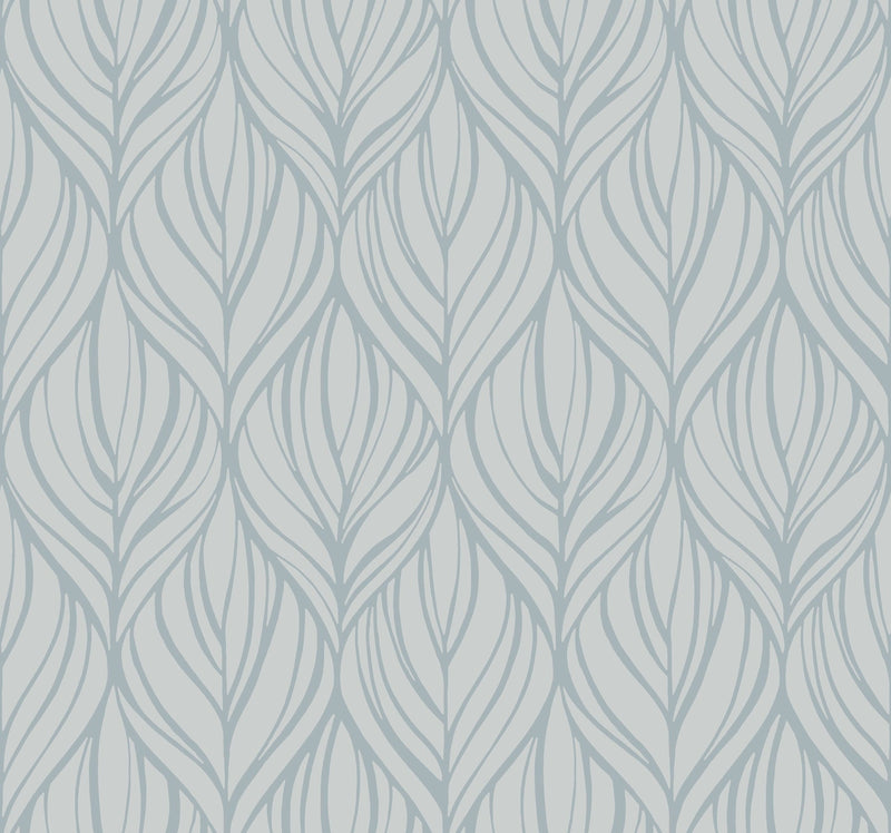 DT5083 Palma Blue & Silver After Eight Wallpaper by York Wallcoverings