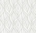 DT5084 Palma White & Silver After Eight Wallpaper by York Wallcoverings