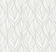 DT5084 Palma White & Silver After Eight Wallpaper by York Wallcoverings