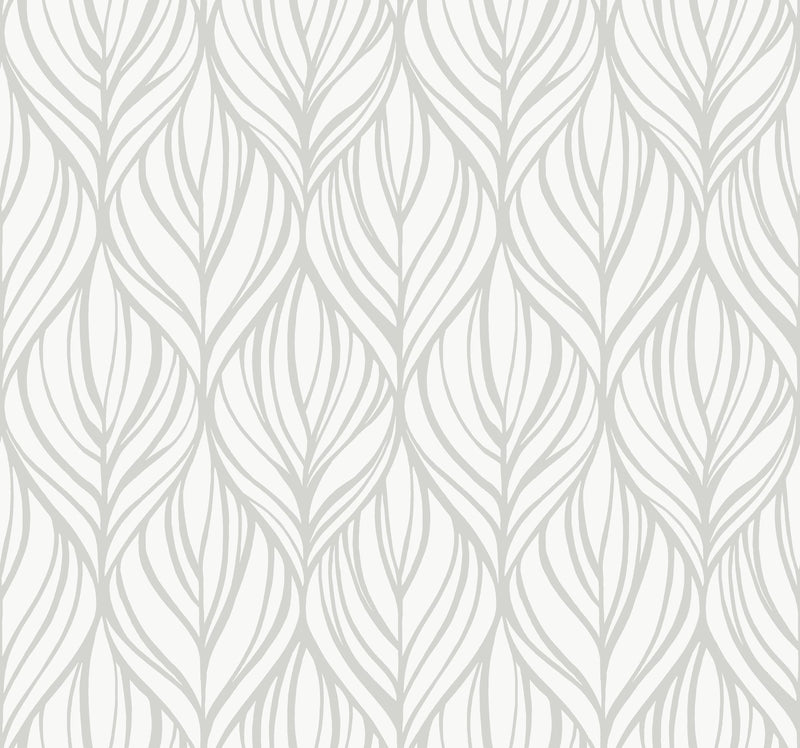 DT5084 Palma White & Silver After Eight Wallpaper by York Wallcoverings