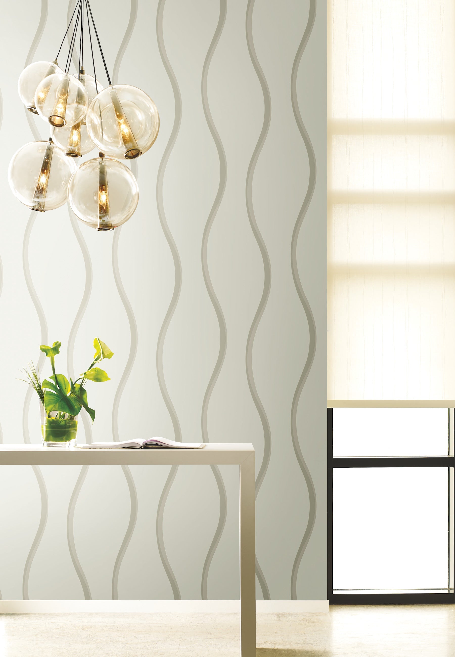 DT5112 Unfurl Off White After Eight Wallpaper by York Wallcoverings